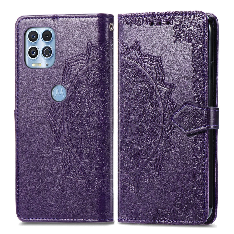 Halfway Mandala Embossing Pattern Horizontal Flip Leather Case with Holder & Card Slots & Wallet & Lanyard For Motorola Edge S