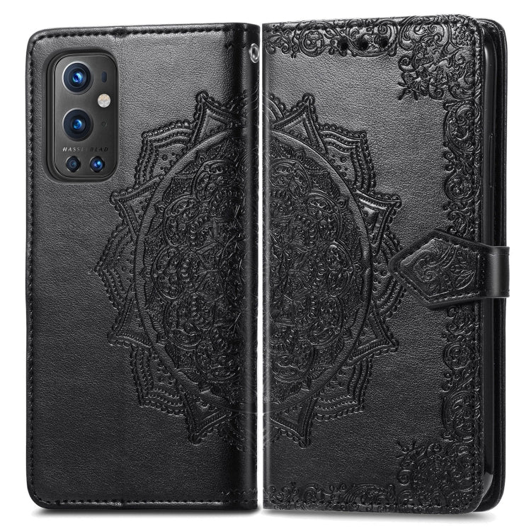 Halfway Mandala Embossing Pattern Horizontal Flip Leather Case with Holder & Card Slots & Wallet & Lanyard For OnePlus 9 Pro