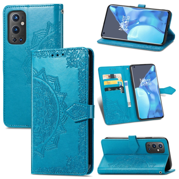 Halfway Mandala Embossing Pattern Horizontal Flip Leather Case with Holder & Card Slots & Wallet & Lanyard For OnePlus 9 Pro