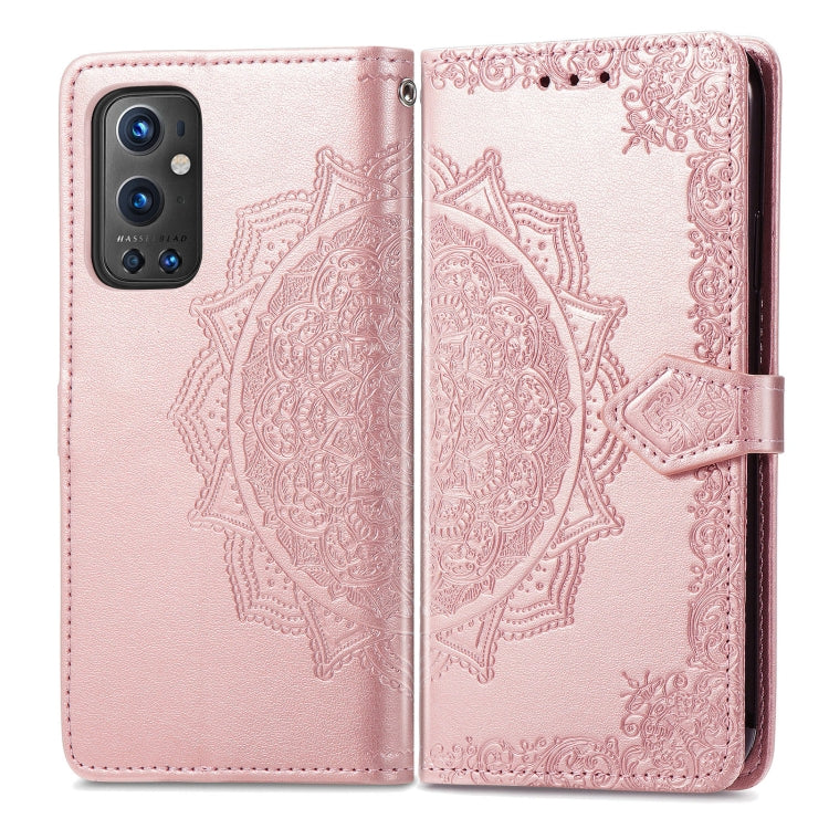 Halfway Mandala Embossing Pattern Horizontal Flip Leather Case with Holder & Card Slots & Wallet & Lanyard For OnePlus 9 Pro