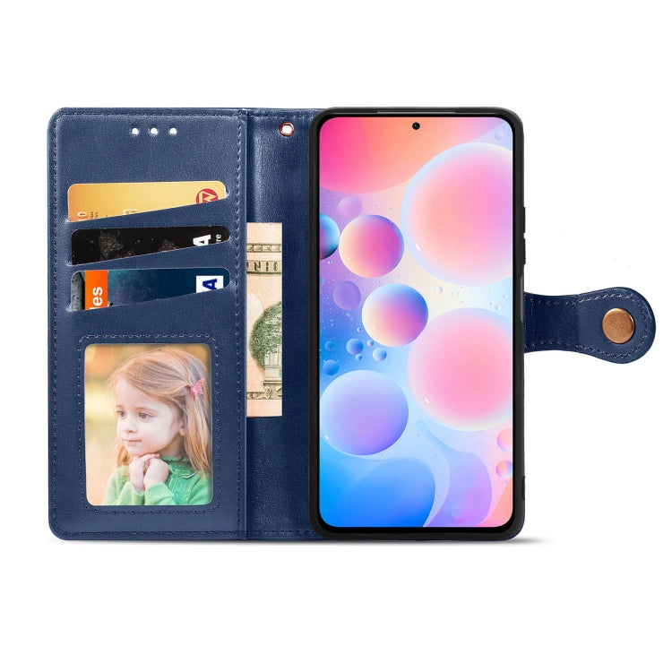 For Xiaomi Redmi K40 / K40 Pro / K40 Pro+ Solid Color Leather Buckle Phone Case with Lanyard & Photo Frame & Card Slot & Wallet & Stand Function