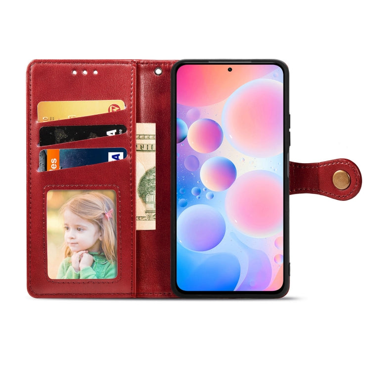 For Xiaomi Redmi K40 / K40 Pro / K40 Pro+ Solid Color Leather Buckle Phone Case with Lanyard & Photo Frame & Card Slot & Wallet & Stand Function