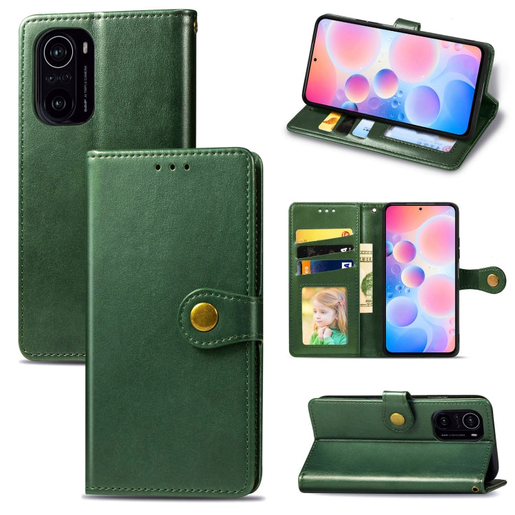 For Xiaomi Redmi K40 / K40 Pro / K40 Pro+ Solid Color Leather Buckle Phone Case with Lanyard & Photo Frame & Card Slot & Wallet & Stand Function