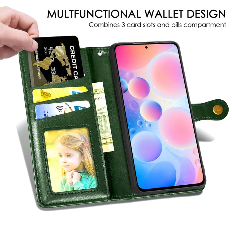 For Xiaomi Redmi K40 / K40 Pro / K40 Pro+ Solid Color Leather Buckle Phone Case with Lanyard & Photo Frame & Card Slot & Wallet & Stand Function