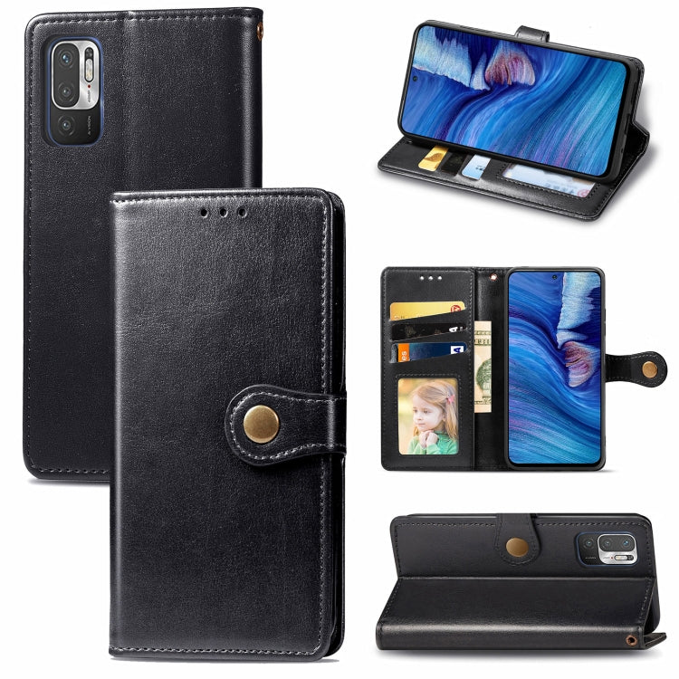 For Xiaomi Redmi Note 10 5G Solid Color Leather Buckle Phone Case with Lanyard & Photo Frame & Card Slot & Wallet & Stand Function