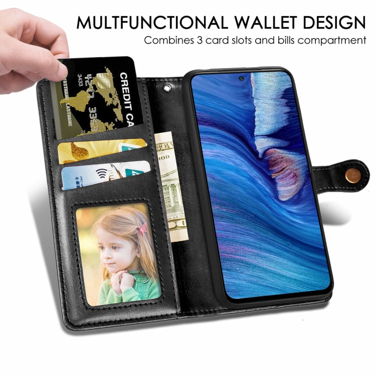 For Xiaomi Redmi Note 10 5G Solid Color Leather Buckle Phone Case with Lanyard & Photo Frame & Card Slot & Wallet & Stand Function
