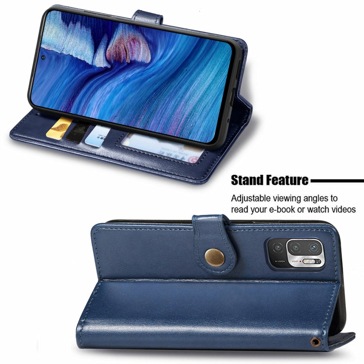 For Xiaomi Redmi Note 10 5G Solid Color Leather Buckle Phone Case with Lanyard & Photo Frame & Card Slot & Wallet & Stand Function