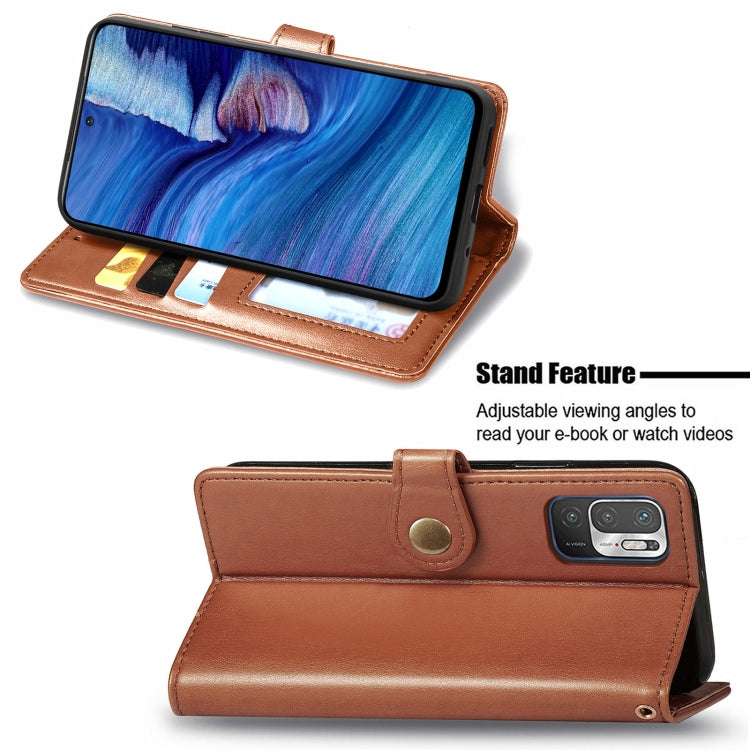 For Xiaomi Redmi Note 10 5G Solid Color Leather Buckle Phone Case with Lanyard & Photo Frame & Card Slot & Wallet & Stand Function
