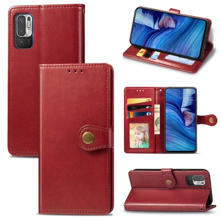 For Xiaomi Redmi Note 10 5G Solid Color Leather Buckle Phone Case with Lanyard & Photo Frame & Card Slot & Wallet & Stand Function