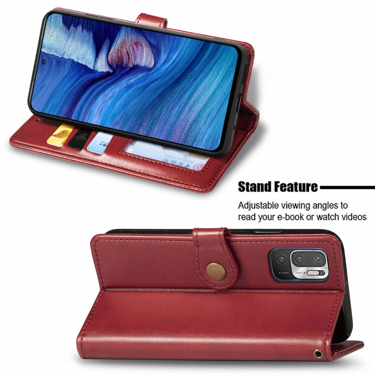 For Xiaomi Redmi Note 10 5G Solid Color Leather Buckle Phone Case with Lanyard & Photo Frame & Card Slot & Wallet & Stand Function