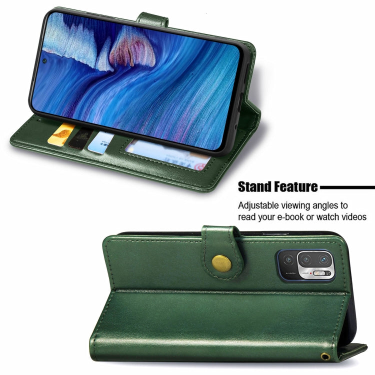 For Xiaomi Redmi Note 10 5G Solid Color Leather Buckle Phone Case with Lanyard & Photo Frame & Card Slot & Wallet & Stand Function