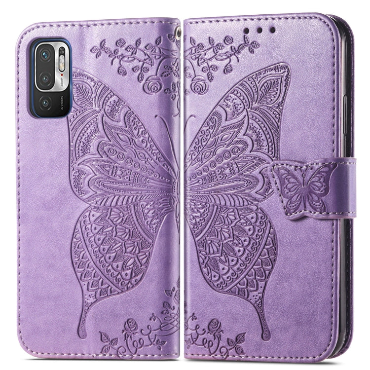 For Xiaomi Redmi Note10 5G Butterfly Love Flowers Embossed Horizontal Flip Leather Case with Holder & Card Slots & Wallet & Lanyard