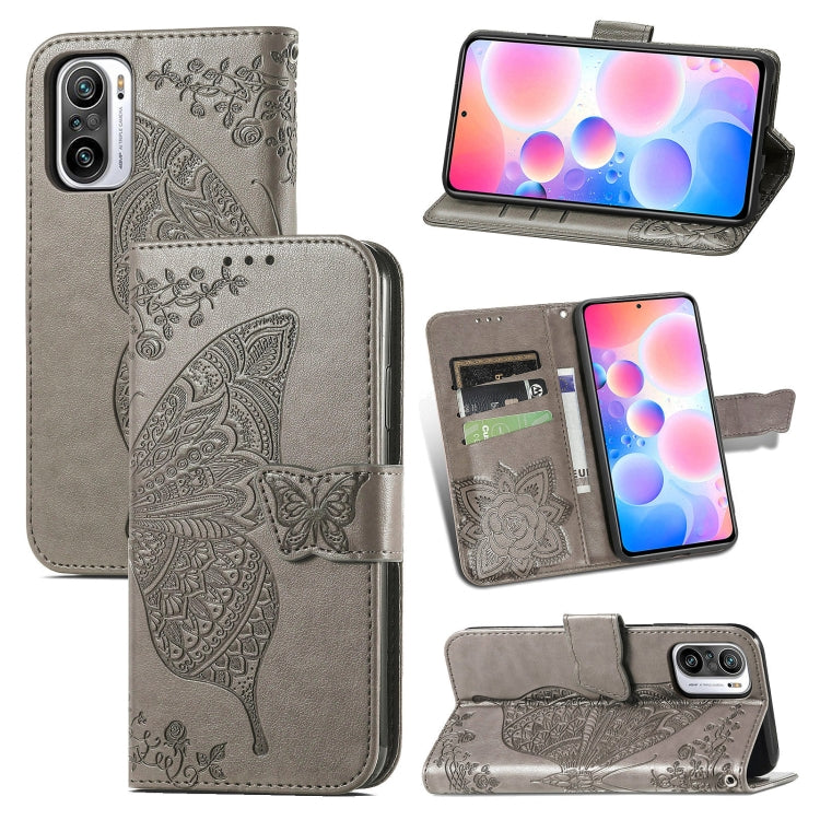 For Xiaomi Redmi Note10 5G Butterfly Love Flowers Embossed Horizontal Flip Leather Case with Holder & Card Slots & Wallet & Lanyard