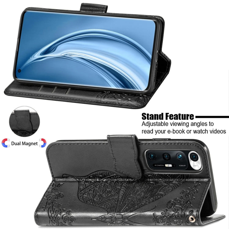 For Xiaomi Mi 10S Butterfly Love Flowers Embossed Horizontal Flip Leather Case with Holder & Card Slots & Wallet & Lanyard