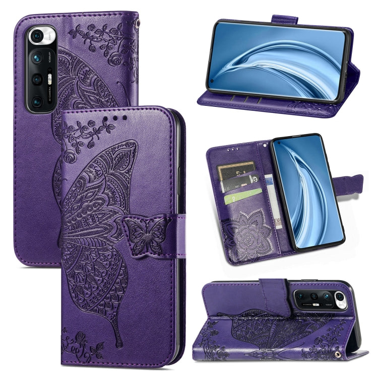 For Xiaomi Mi 10S Butterfly Love Flowers Embossed Horizontal Flip Leather Case with Holder & Card Slots & Wallet & Lanyard