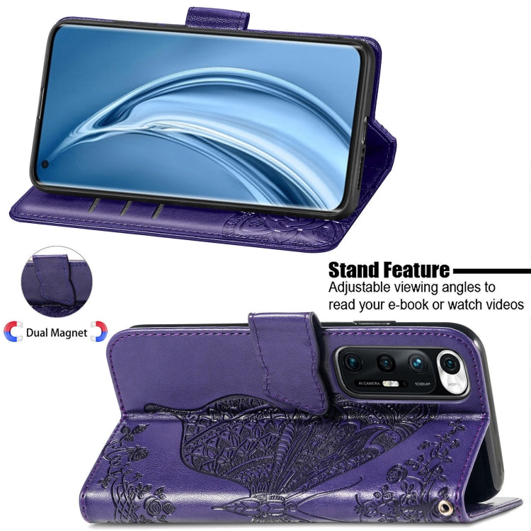 For Xiaomi Mi 10S Butterfly Love Flowers Embossed Horizontal Flip Leather Case with Holder & Card Slots & Wallet & Lanyard