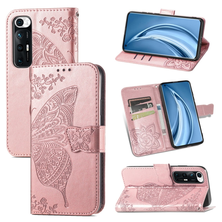 For Xiaomi Mi 10S Butterfly Love Flowers Embossed Horizontal Flip Leather Case with Holder & Card Slots & Wallet & Lanyard
