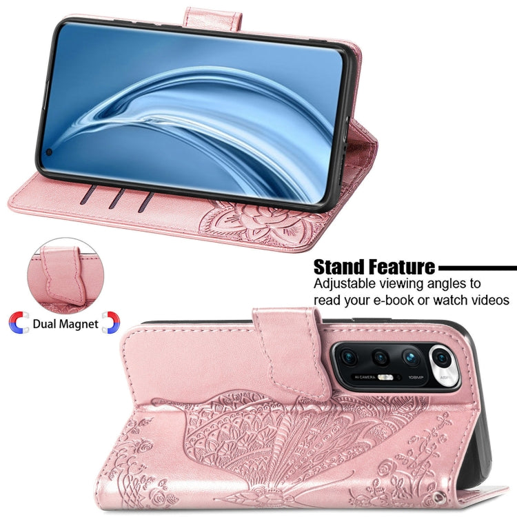For Xiaomi Mi 10S Butterfly Love Flowers Embossed Horizontal Flip Leather Case with Holder & Card Slots & Wallet & Lanyard
