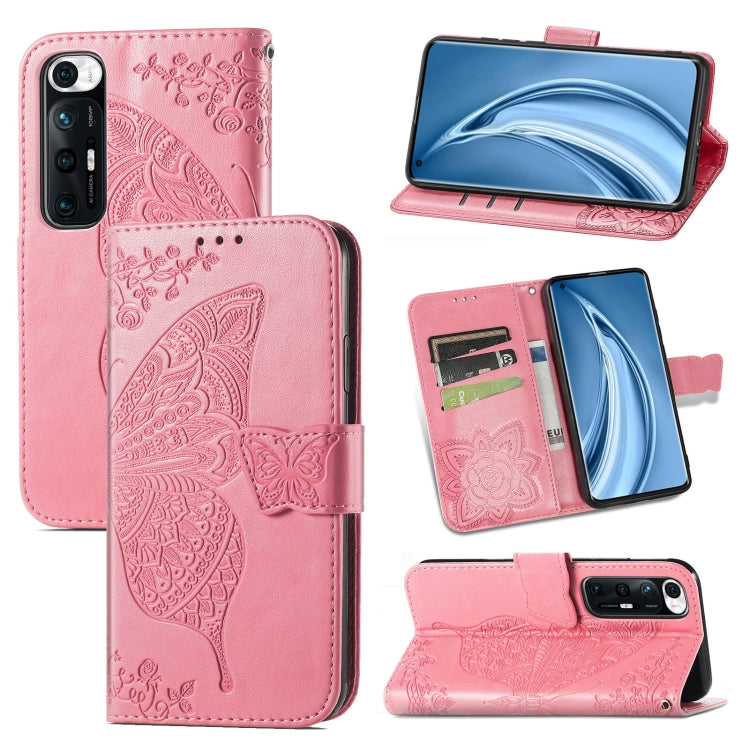 For Xiaomi Mi 10S Butterfly Love Flowers Embossed Horizontal Flip Leather Case with Holder & Card Slots & Wallet & Lanyard