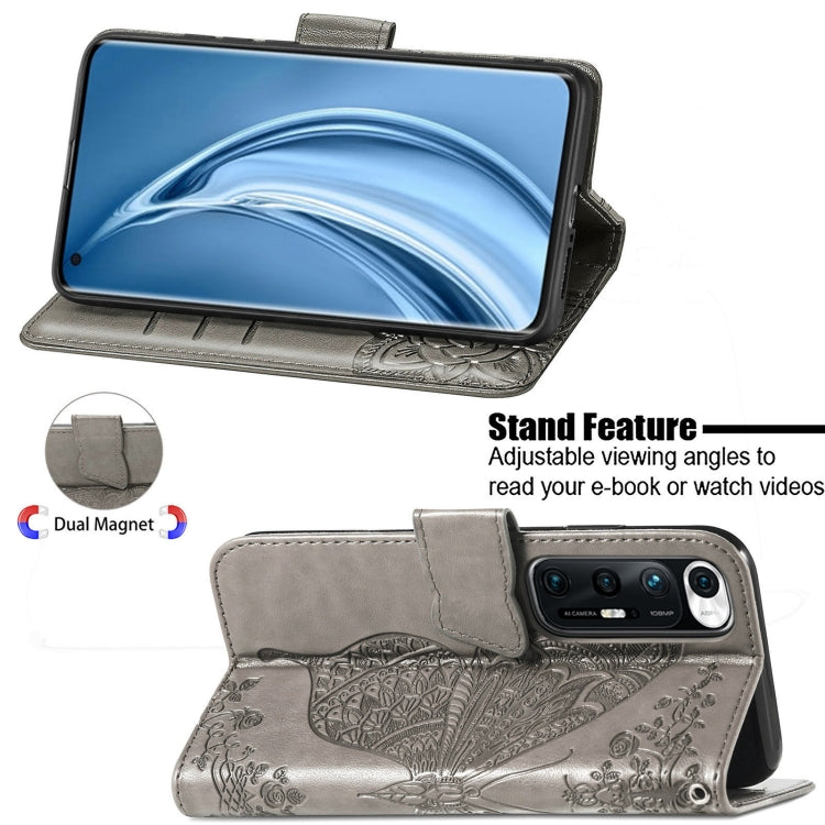 For Xiaomi Mi 10S Butterfly Love Flowers Embossed Horizontal Flip Leather Case with Holder & Card Slots & Wallet & Lanyard