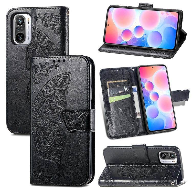 For Xiaomi Redmi Note 10 Pro Butterfly Love Flowers Embossed Horizontal Flip Leather Case with Holder & Card Slots & Wallet & Lanyard
