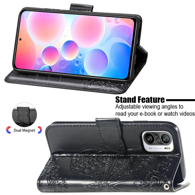 For Xiaomi Redmi Note 10 Pro Butterfly Love Flowers Embossed Horizontal Flip Leather Case with Holder & Card Slots & Wallet & Lanyard