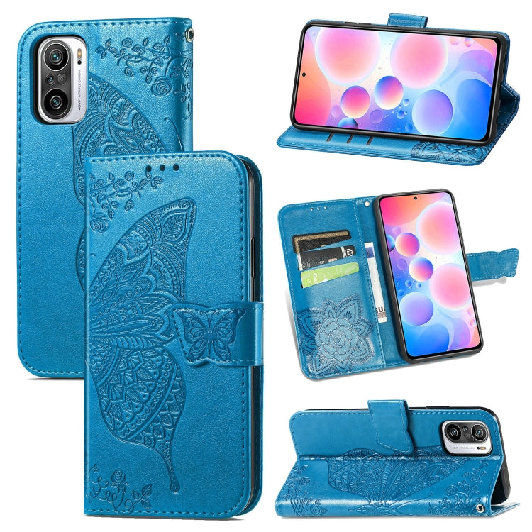 For Xiaomi Redmi Note 10 Pro Butterfly Love Flowers Embossed Horizontal Flip Leather Case with Holder & Card Slots & Wallet & Lanyard