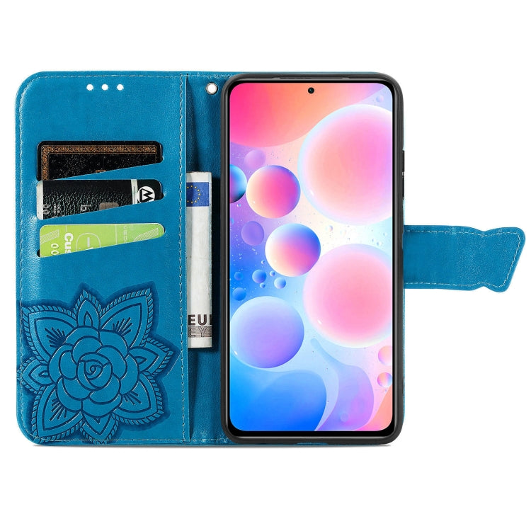 For Xiaomi Redmi Note 10 Pro Butterfly Love Flowers Embossed Horizontal Flip Leather Case with Holder & Card Slots & Wallet & Lanyard