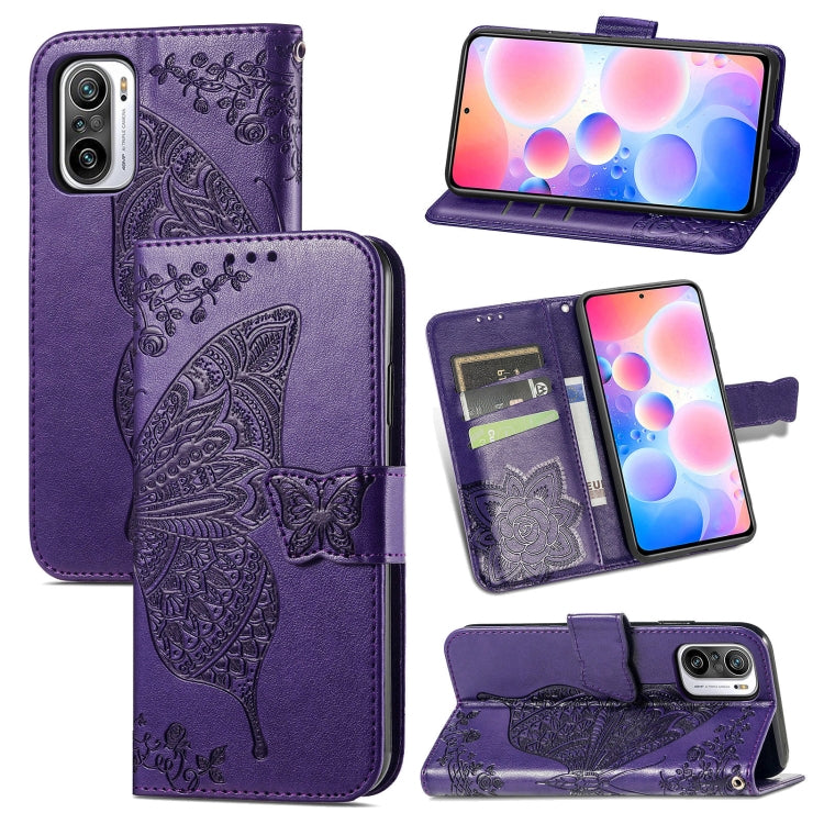 For Xiaomi Redmi Note 10 Pro Butterfly Love Flowers Embossed Horizontal Flip Leather Case with Holder & Card Slots & Wallet & Lanyard