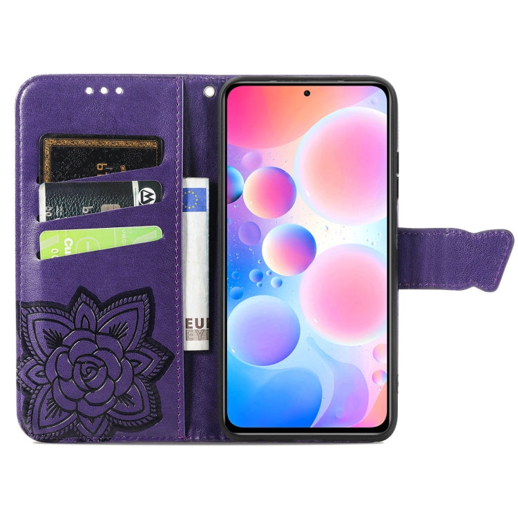 For Xiaomi Redmi Note 10 Pro Butterfly Love Flowers Embossed Horizontal Flip Leather Case with Holder & Card Slots & Wallet & Lanyard