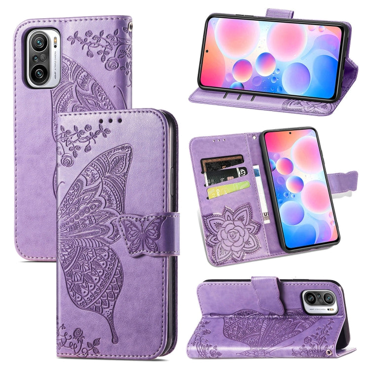 For Xiaomi Redmi Note 10 Pro Butterfly Love Flowers Embossed Horizontal Flip Leather Case with Holder & Card Slots & Wallet & Lanyard