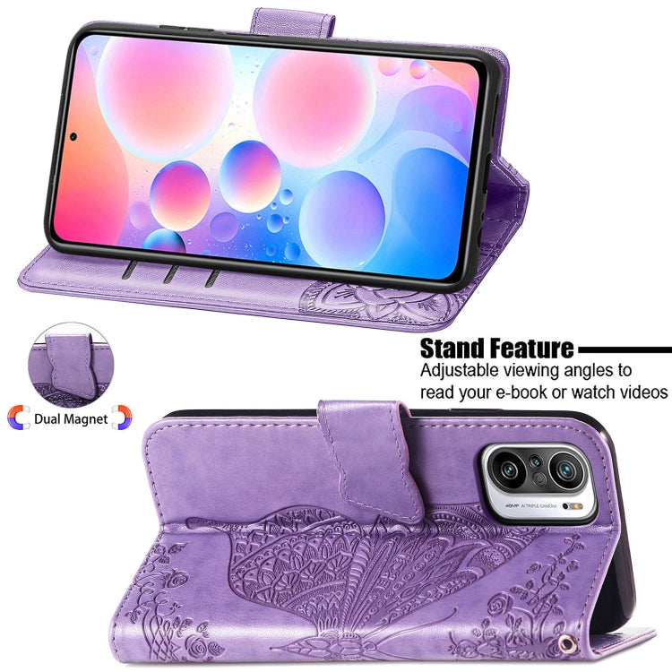 For Xiaomi Redmi Note 10 Pro Butterfly Love Flowers Embossed Horizontal Flip Leather Case with Holder & Card Slots & Wallet & Lanyard