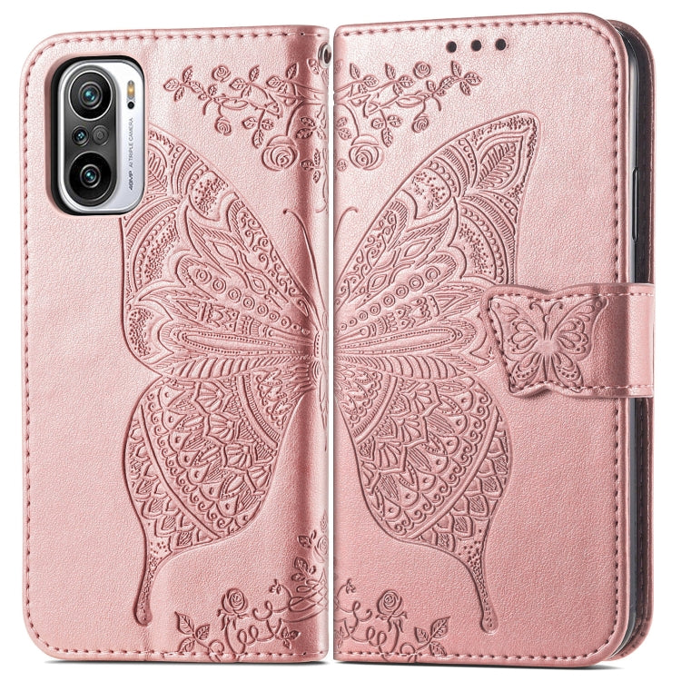 For Xiaomi Redmi Note 10 Pro Butterfly Love Flowers Embossed Horizontal Flip Leather Case with Holder & Card Slots & Wallet & Lanyard