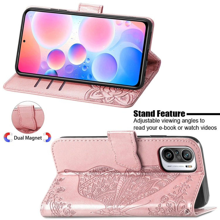 For Xiaomi Redmi Note 10 Pro Butterfly Love Flowers Embossed Horizontal Flip Leather Case with Holder & Card Slots & Wallet & Lanyard