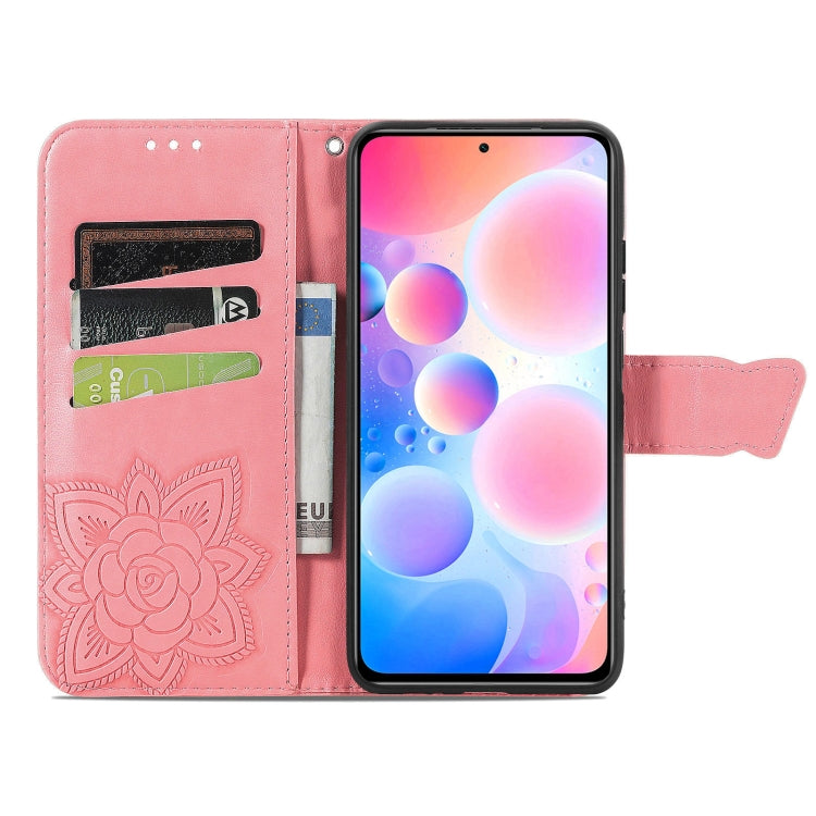 For Xiaomi Redmi Note 10 Pro Butterfly Love Flowers Embossed Horizontal Flip Leather Case with Holder & Card Slots & Wallet & Lanyard