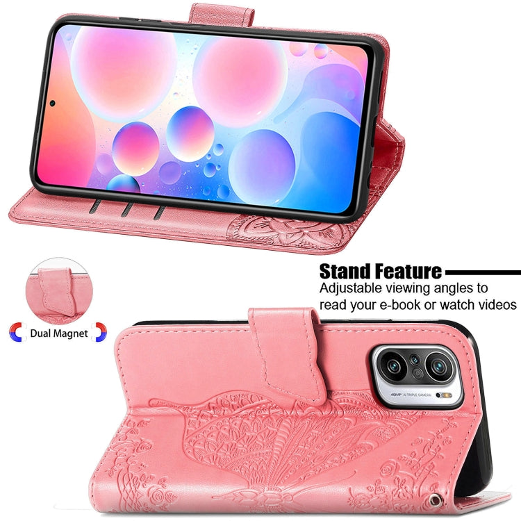 For Xiaomi Redmi Note 10 Pro Butterfly Love Flowers Embossed Horizontal Flip Leather Case with Holder & Card Slots & Wallet & Lanyard