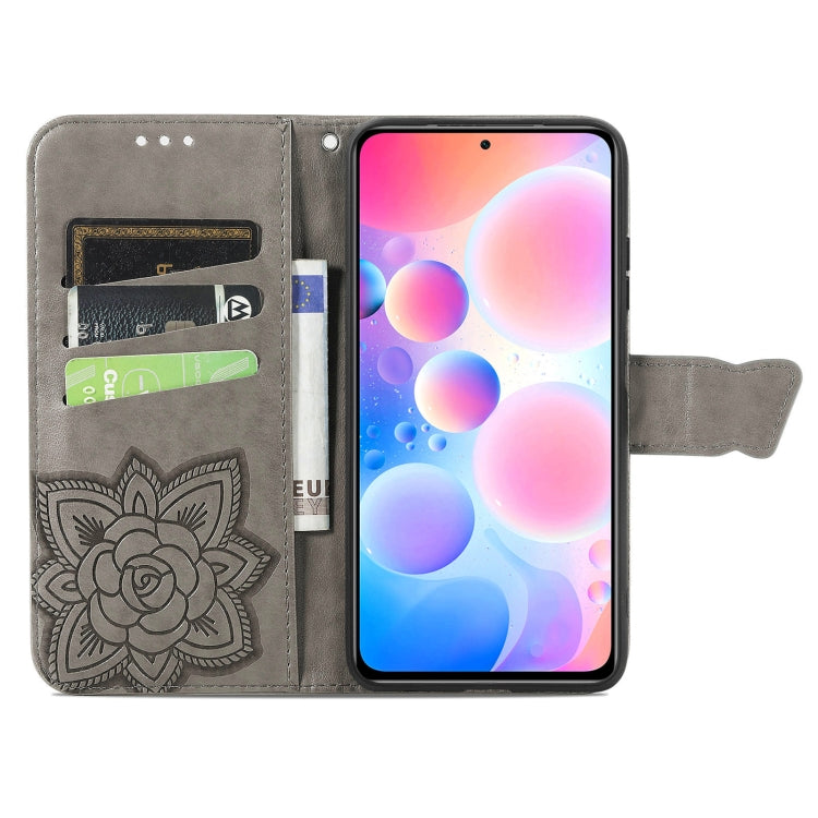 For Xiaomi Redmi Note 10 Pro Butterfly Love Flowers Embossed Horizontal Flip Leather Case with Holder & Card Slots & Wallet & Lanyard