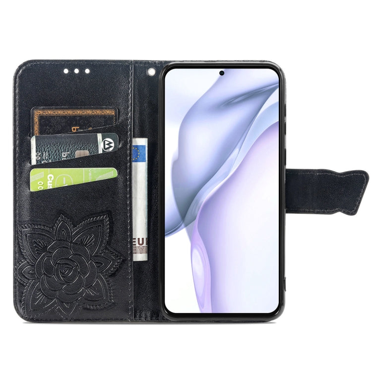 For Huawei P50 Butterfly Love Flowers Embossed Horizontal Flip Leather Case with Holder & Card Slots & Wallet & Lanyard