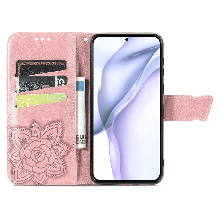 For Huawei P50 Butterfly Love Flowers Embossed Horizontal Flip Leather Case with Holder & Card Slots & Wallet & Lanyard