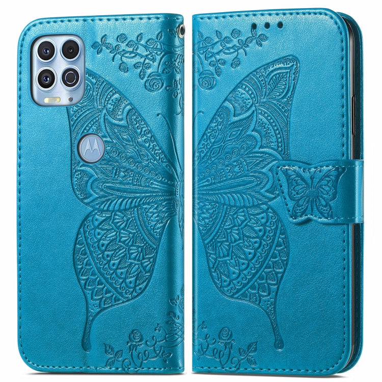 For Motorola Edge S Butterfly Love Flowers Embossed Horizontal Flip Leather Case with Holder & Card Slots & Wallet & Lanyard