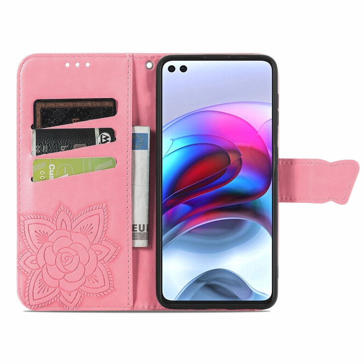 For Motorola Edge S Butterfly Love Flowers Embossed Horizontal Flip Leather Case with Holder & Card Slots & Wallet & Lanyard