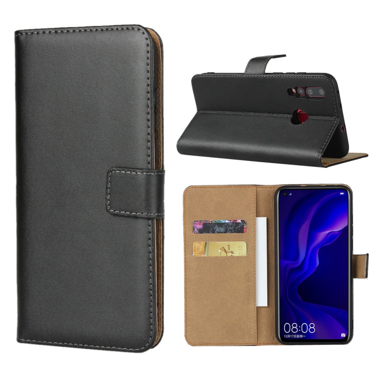 Horizontal Flip Leather Case for Huawei Nova 4, with Magnetic Buckle & Holder & Card Slots & Wallet(Black)