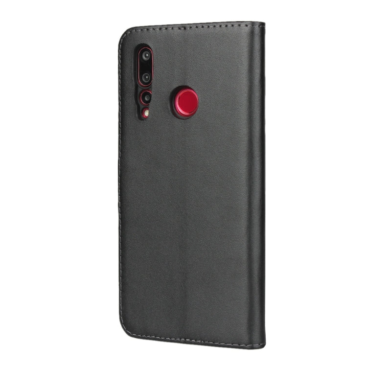 Horizontal Flip Leather Case for Huawei Nova 4, with Magnetic Buckle & Holder & Card Slots & Wallet(Black)