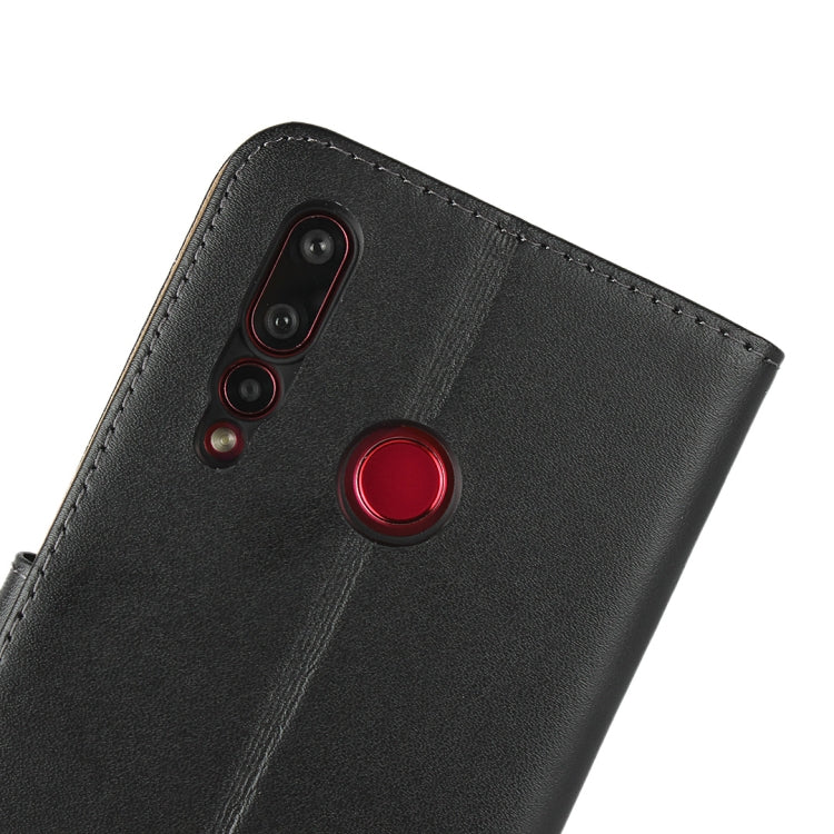 Horizontal Flip Leather Case for Huawei Nova 4, with Magnetic Buckle & Holder & Card Slots & Wallet(Black)