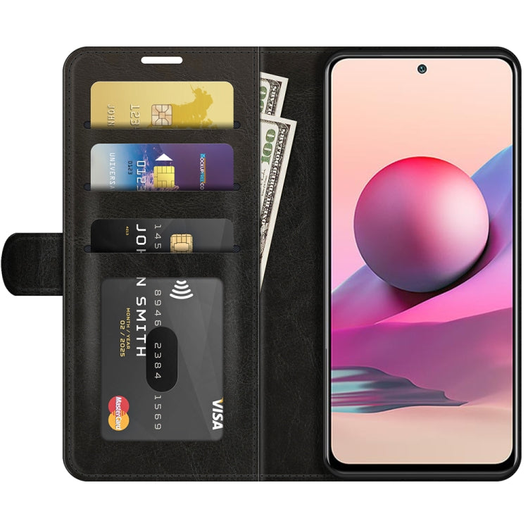 For Xiaomi Redmi Note 10S R64 Texture Single Horizontal Flip Protective Case with Holder & Card Slots & Wallet& Photo Frame
