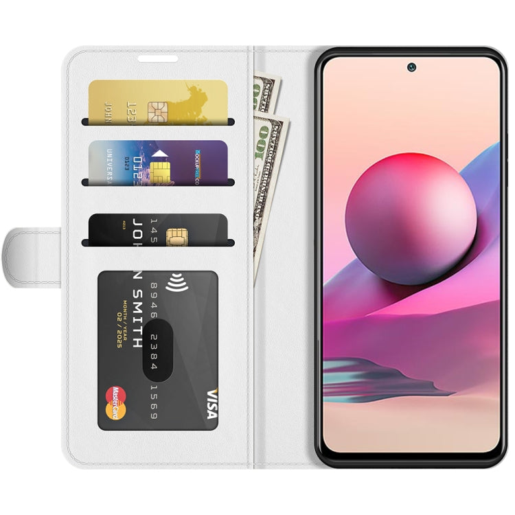 For Xiaomi Redmi Note 10S R64 Texture Single Horizontal Flip Protective Case with Holder & Card Slots & Wallet& Photo Frame