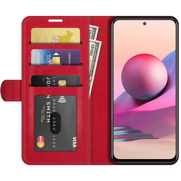 For Xiaomi Redmi Note 10S R64 Texture Single Horizontal Flip Protective Case with Holder & Card Slots & Wallet& Photo Frame