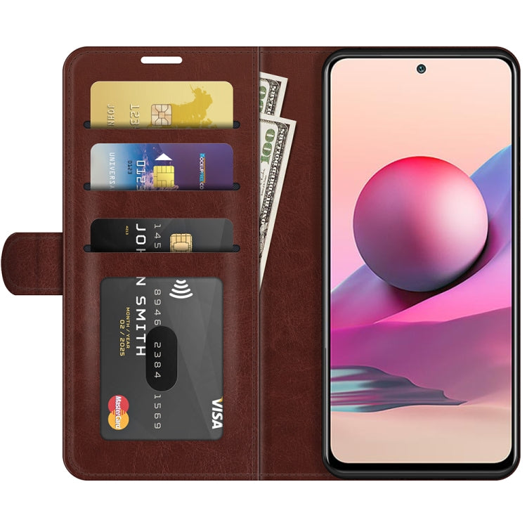 For Xiaomi Redmi Note 10S R64 Texture Single Horizontal Flip Protective Case with Holder & Card Slots & Wallet& Photo Frame