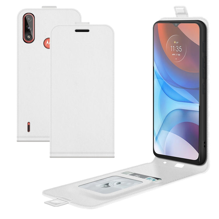 For Motorola Moto E7 Power R64 Texture Single Vertical Flip Leather Protective Case with Card Slots & Photo Frame