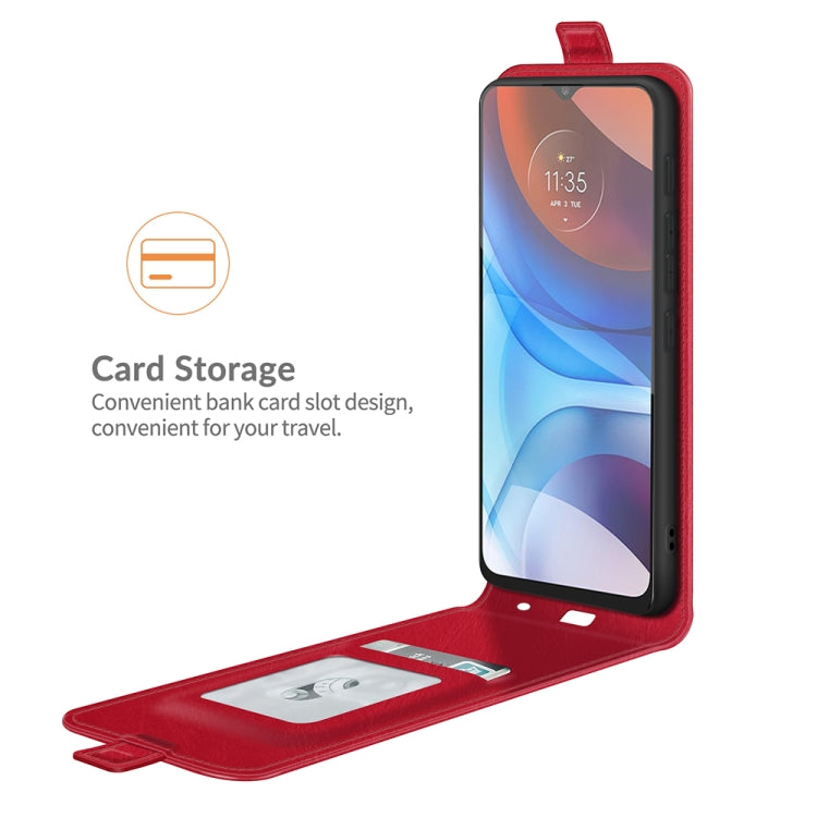 For Motorola Moto E7 Power R64 Texture Single Vertical Flip Leather Protective Case with Card Slots & Photo Frame